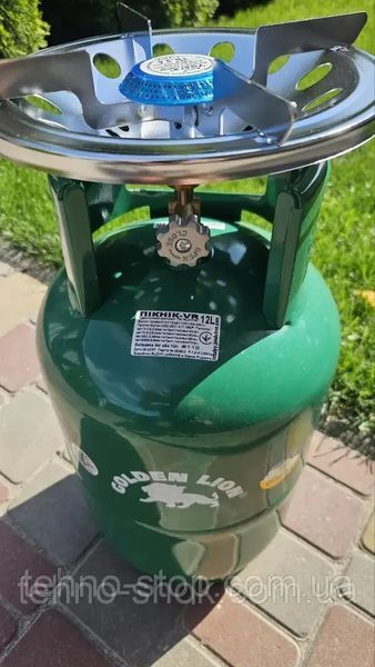 Туристический газовый баллон-пикник Golden Lion усиленный с горелкой на 12л