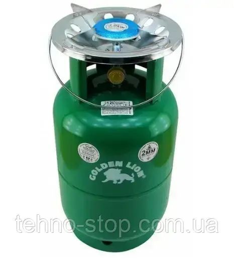Туристический газовый баллон-пикник Golden Lion усиленный с горелкой на 12л
