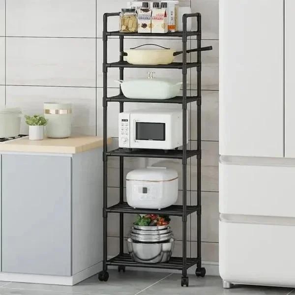 Стеллаж-этажерка на колесах 6 уровней YH9909-6 170&times;42&times;32 см Мобильный органайзер для дома, кухни, ванной или офиса