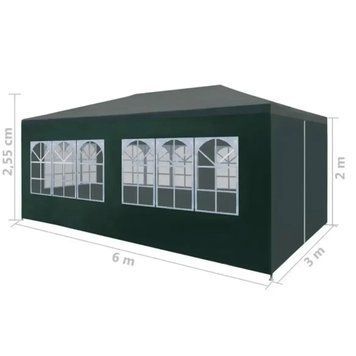 Павильон-палатка садовая 3&times;6 м, зеленый - защита от солнца и дождя, 18 м2