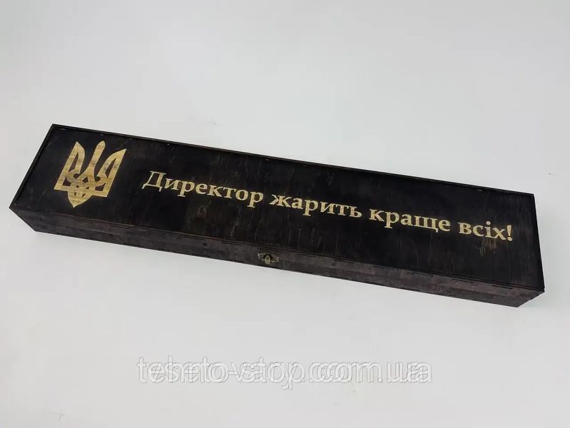 Набір шампурів у кейсі "Вуд з подвійним та виделкою для зняття"
