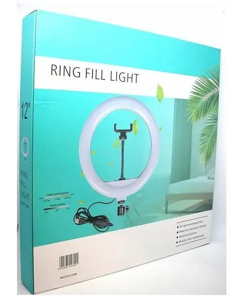 Кільцева LED-лампа YQ 30 см &ndash; тримач для телефону та кріплення під штатив