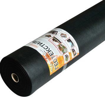 Геотекстиль (130 г/м&sup2;) 1.2*50 черный геотекстиль садовый