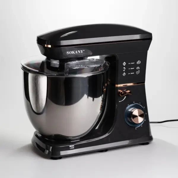Планетарний міксер SK-05001 2000W з чашею 8 л, 6 швидкостей, кухонний тістоміс із насадками