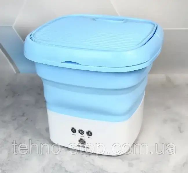 Портативна складана 8 ЛІТРІВ міні-пральна машина Folding Washing Machine блакитна