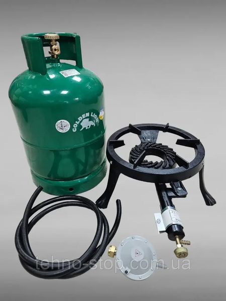 Комплект газовий кемпінговий балон Rudyy 25л Газовий таганок плита MSA GB-23 чавунна (7 квт)