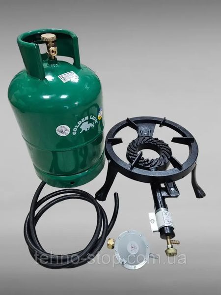 Комплект газовий кемпінговий балон Rudyy 25л Газовий таганок плита MSA GB-23 чавунна (7 квт)