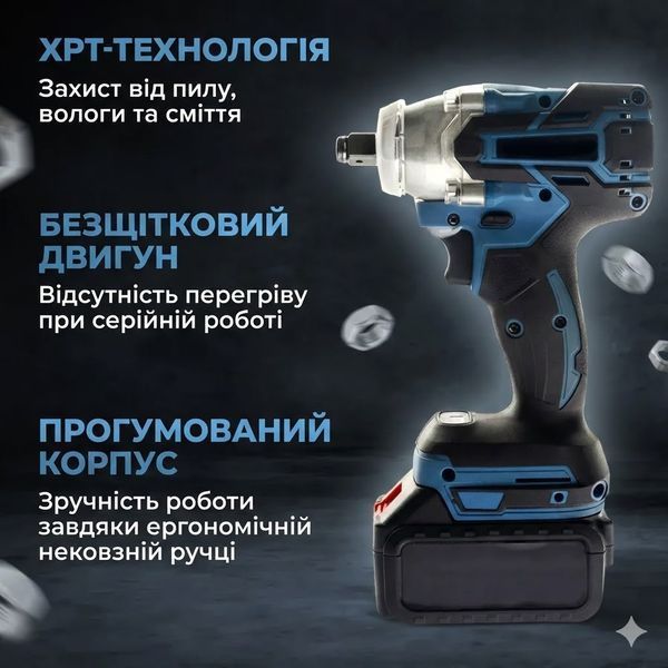 Аккумуляторный ударный гайковерт с набором насадок 25 шт и 2 АКБ в кейсе