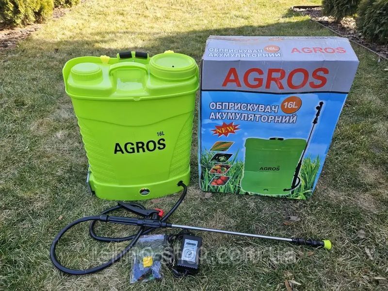 Комплект аккумуляторный опрыскиватель, электроопрыскиватель Agros AO-16 л и турбо насадка 12 В