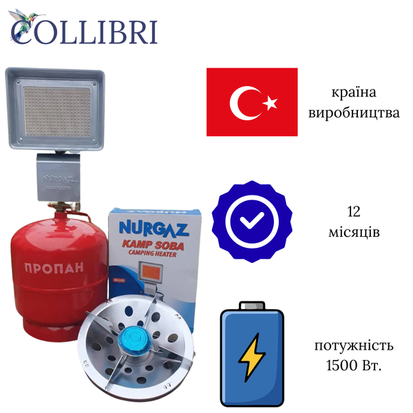 Комплект газовый кемпинговый баллон Superplast 5л горелка обогреватель NURGAZ NG-309