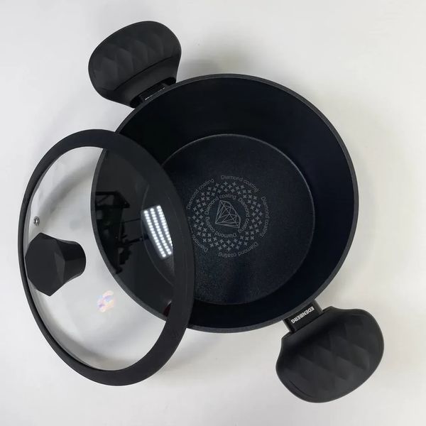 Каструля з алмазним антипригарним покриттям EDENBERG EB-3487 &ndash; 5,1 л Каструля з кришкою для зручного та здорового приготування