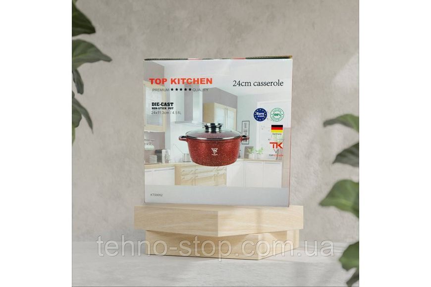 Каструля 24см Top Kitchen (червоний) 4,51л
