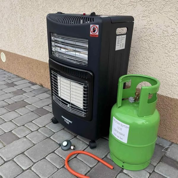 Газовый комплект обогреватель Hausberg HB-1022NG (редуктор, шланг) + балон 12 л