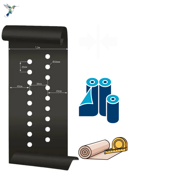 Пленка 30 мкм 1.20м*1000м чёрная перфорированная для мульчирования