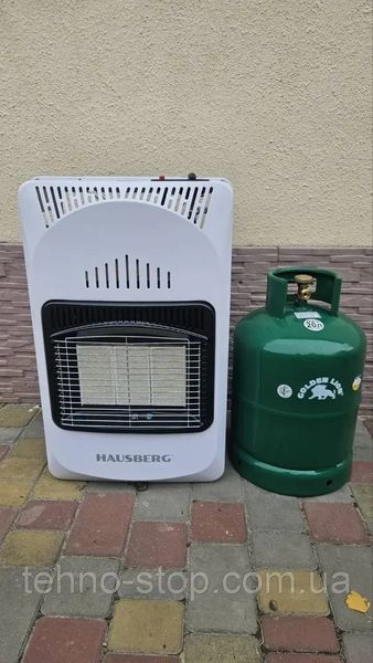 Газовый комплект Hausberg 1010 &mdash; инфракрасный обогреватель + газовый баллон RUDYY 27 л + редуктор+шланг