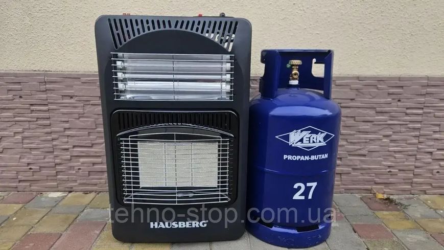 Газовий комплект Hausberg 1020 2 в 1 &mdash; інфрачервоний газ/електро, 3 ТЕНи по 400 Вт, балон 27 л + редуктор + шланг