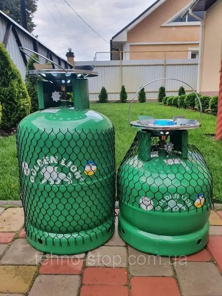 Туристичний газовий балон Rudyy "GOLDEN LION" посилений із пальником 15 л