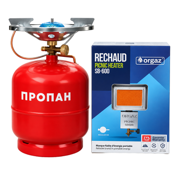 Комплект газовий кемпінговий балон Sigma 5 л пальник нагрівач ORGAZ SOBA SB-600