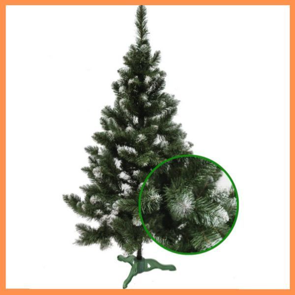 Штучна ялинка 1,5 метра зелена з інеєм "Лісова казка", красива новорічна Ялинка з білим кінчиком