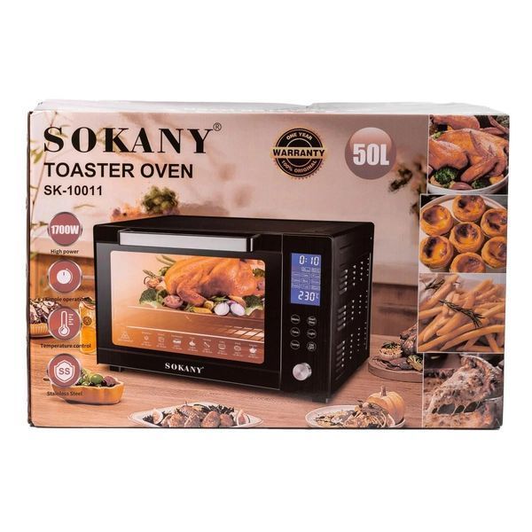 Духовка електрична Sokany SK-10011 настільна, 1700 Вт з таймером