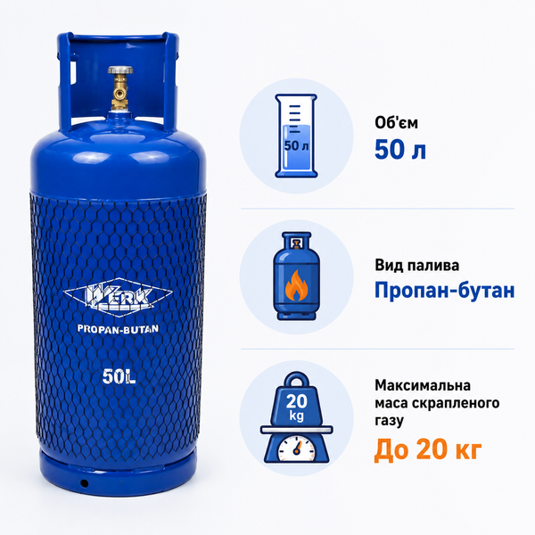 Баллон газовый бытовой Werk, 50л