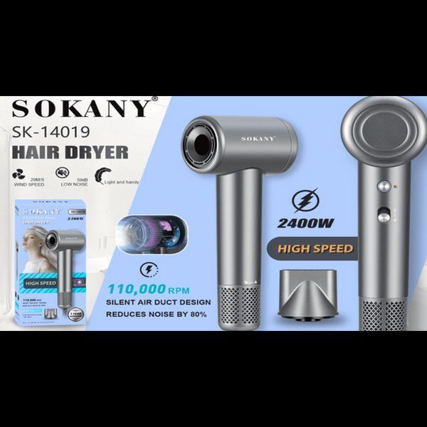 Фен для волосся Sokany SK-14019 2400Вт безщітковий мотор 110000 об/хв, тихий