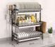 Сушарка для посуду настільна триярусна Multifunctional Bowl Rack, чорна, органайзер для тарілок, чашок і столових приладів