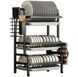 Сушарка для посуду настільна триярусна Multifunctional Bowl Rack, чорна, органайзер для тарілок, чашок і столових приладів