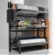 Сушарка для посуду настільна триярусна Multifunctional Bowl Rack, чорна, органайзер для тарілок, чашок і столових приладів