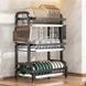 Сушарка для посуду настільна триярусна Multifunctional Bowl Rack, чорна, органайзер для тарілок, чашок і столових приладів