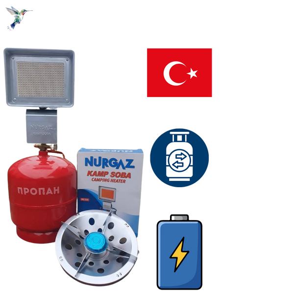 Комплект газовый кемпинговый баллон Intertool 8л горелка обогреватель NURGAZ NG-309