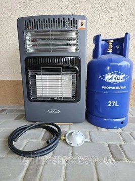 Газовый комплект обогреватель 2 в 1 Super Gaz KH10E Turbo + баллон 27л ( вентилятор - электро ТЭНы )