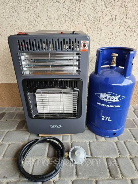 Газовий комплект обігрівач 2 в 1 Super Gaz KH10E Turbo + балон 27л ( вентилятор - електро ТЕНи )