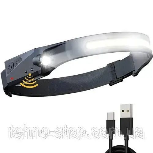 ЛІХТАР НАЛОБНИЙ BL-W689/G28-LM+COB (WHITE+RED), MOTION SENSOR, LI-ION АКУМ., ЗП TYPE-C