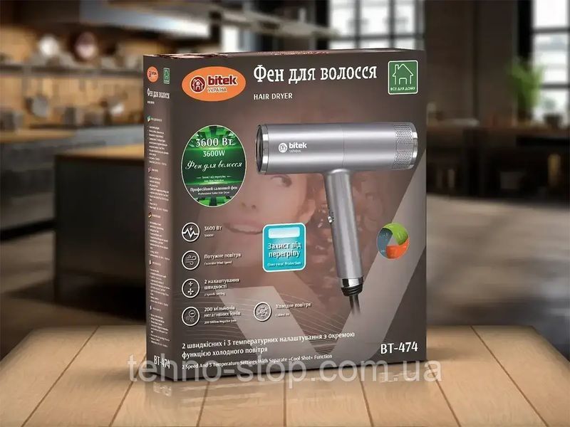Фен для волос 3600Вт BITEK BT-474