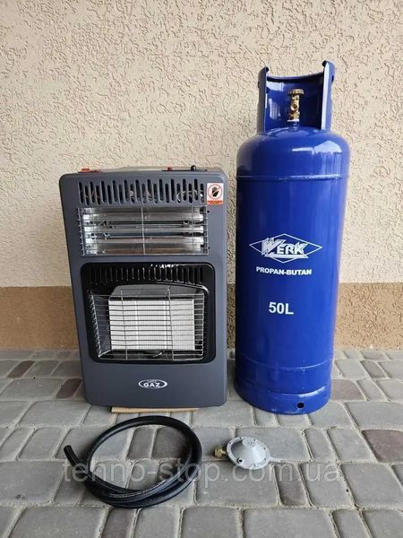 Газовий інфрачервоний обігрівач 2 в 1 Super Gaz KH10E Turbo + балон 50л ( вентилятор - електро ТЕНи )