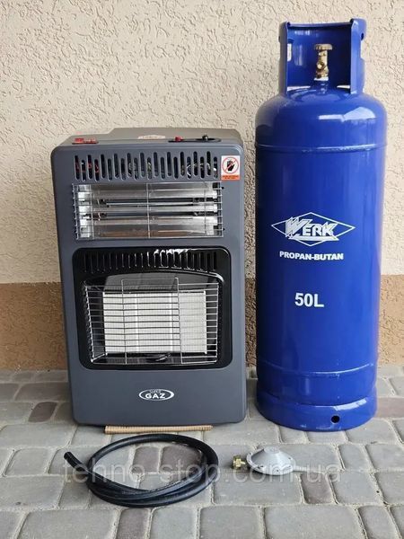 Газовий інфрачервоний обігрівач 2 в 1 Super Gaz KH10E Turbo + балон 50л ( вентилятор - електро ТЕНи )