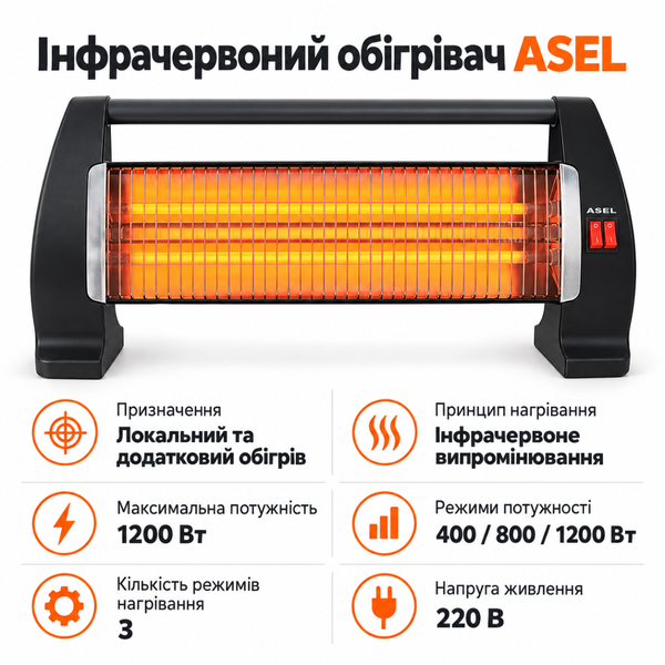 Обігрівач інфрачервоний Asel H-30-41 (1400W)